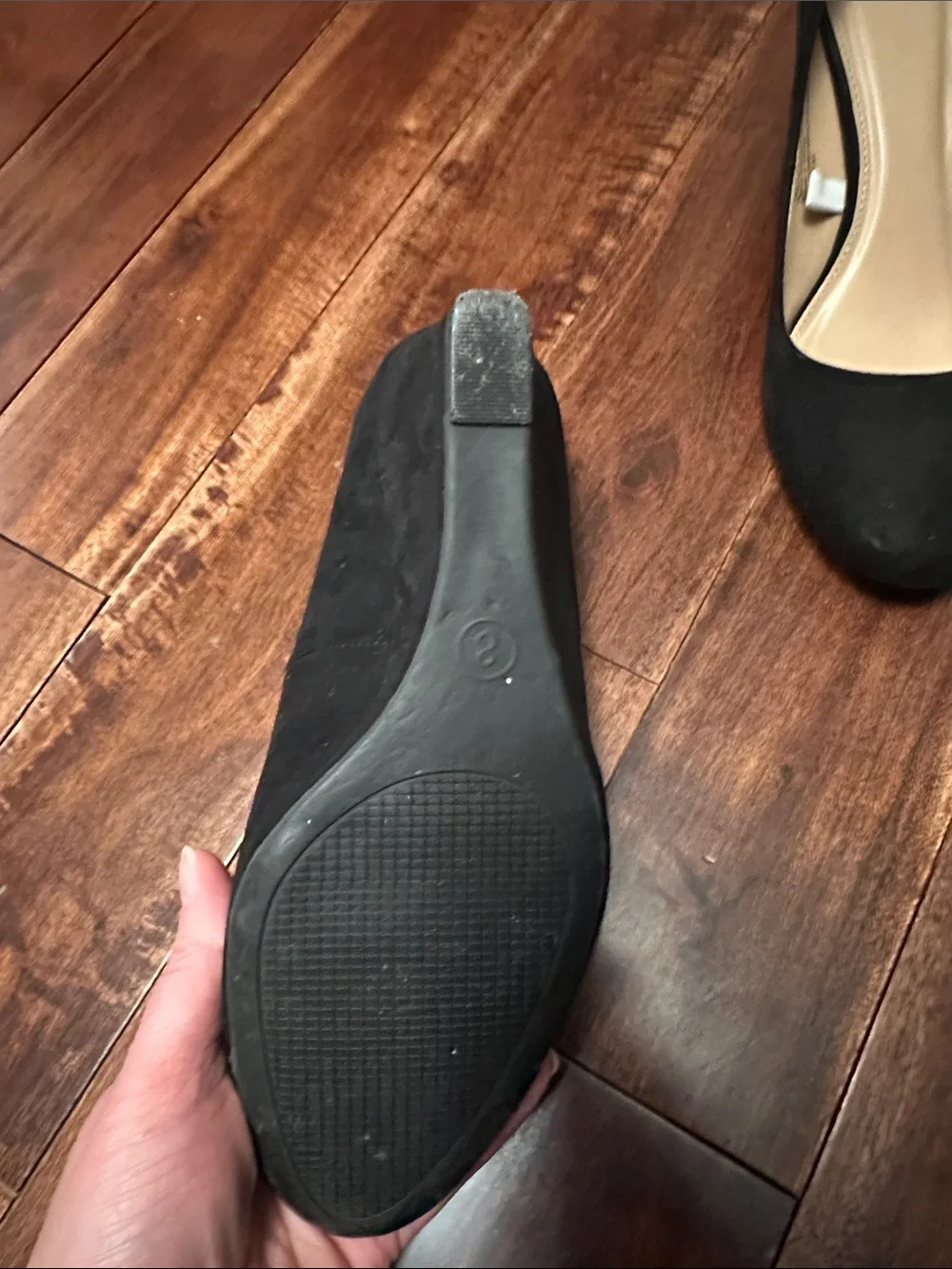 a new day Black Suede Classic Round-Toe Pumps
